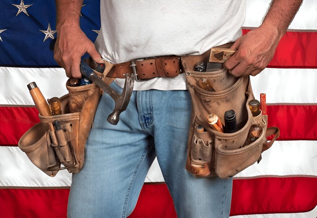 "Wright Tool ratchet and socket set laid out on industrial workbench"