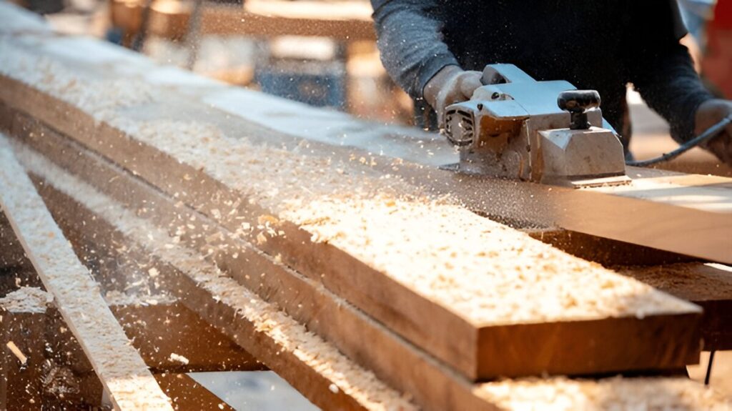 "Set of woodworking hand planes including jack and smoothing planes"