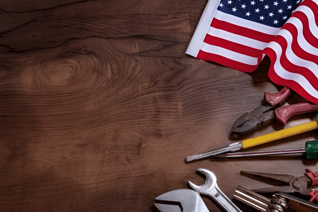 "Estwing hammer striking nail on a construction frame"