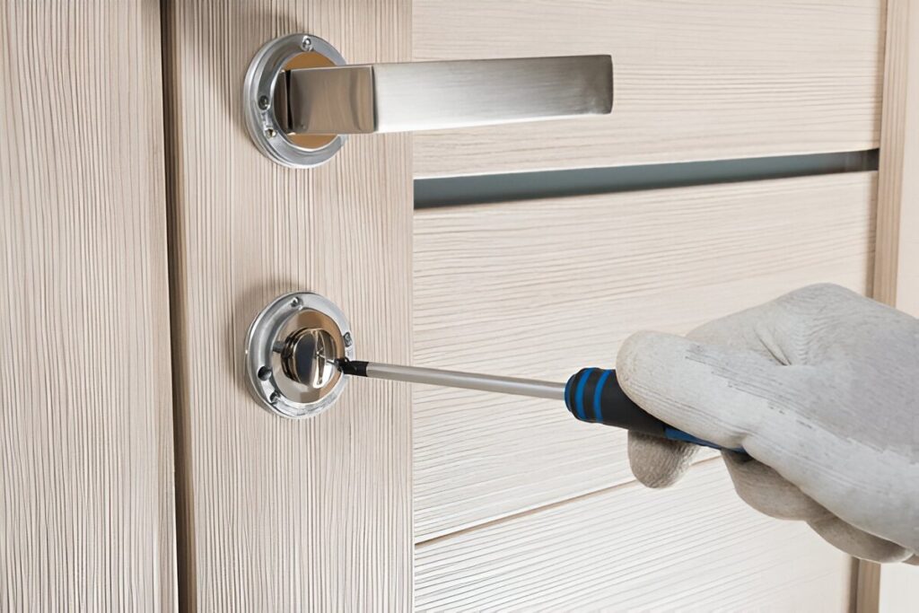 “Masterforce tool chest drawers open, showing tool organization”